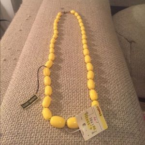 Vintage Yellow Lucite Bead Necklace